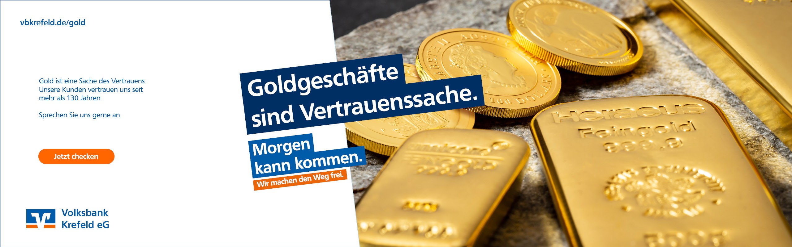 Goldgeschäfte sind Vertrauenssache. | Volksbank Krefeld